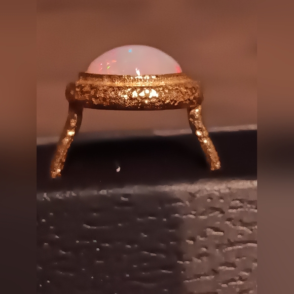 Exclusive Huge Ethiopian Opal Ring Gold Over Sterling Silver New - Picture 5 of 16